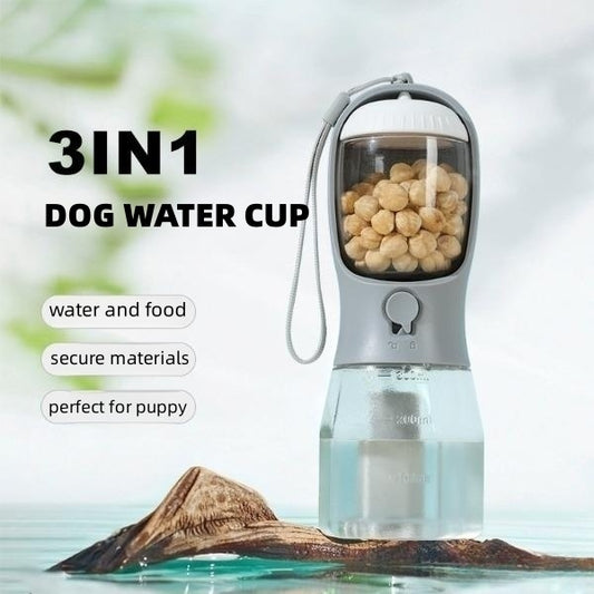3-in-1 Portable Dog Water Cup – Food & Garbage Bag Combo