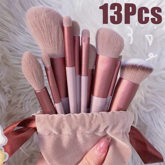 13-Pcs Makeup Brush Set – Concealer, Blush, Eyeshadow & Foundation Brushes