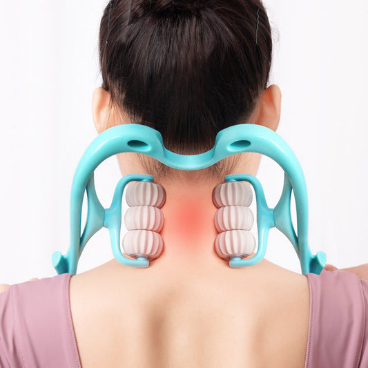 Multifunctional Manual Six-Wheel Neck Massager – Relief Roller Tool
