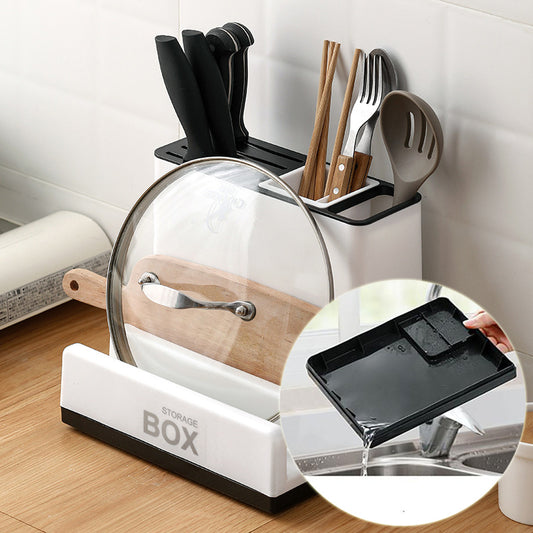 Plastic Kitchen Knife Storage Rack – Convenient Tableware Organizer