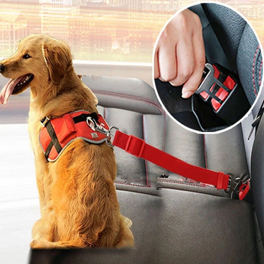 Adjustable Pet Car Seat Belt & Harness – Safety Clip for Cats & Dogs