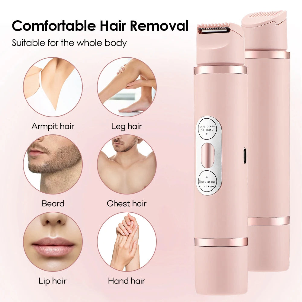 Dual-Head Electric Shaver – Painless Women’s Epilator & Hair Trimmer