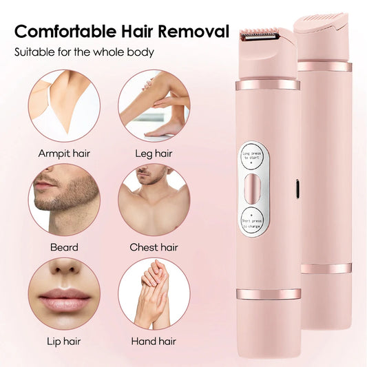 Dual-Head Electric Shaver – Painless Women’s Epilator & Hair Trimmer